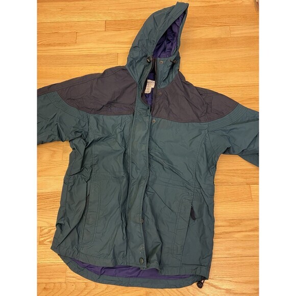 Vintage‎ Columbia Jacket Womens Medium Green Windbreaker Full Zip - Picture 2 of 8